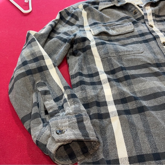 St Johns Bay BLACK GRAY work SHIRT “Classic Fit” heavy plaid FLANNEL Cotton LRG - Picture 16 of 16